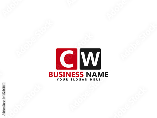 Letter CW logo, cw logo icon design vector for all kind of use photo