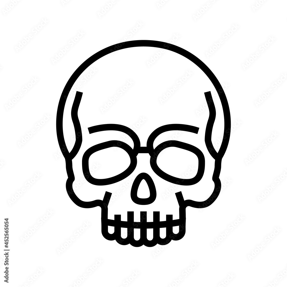 skull halloween line icon vector. skull halloween sign. isolated contour symbol black illustration
