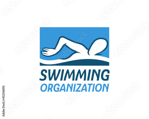 Swimmer logo template. Swimming vector design. Swim illustration