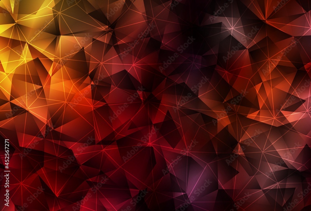 Obraz premium Dark Red vector pattern with polygonal style.