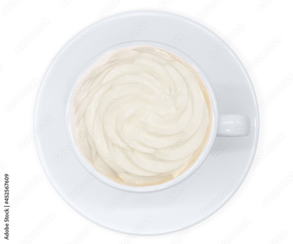 ウィンナ・コーヒー ウインナーコーヒー イラスト リアル 俯瞰 ウィンナ・コーヒー ウインナーコーヒー イラスト リアル 俯瞰