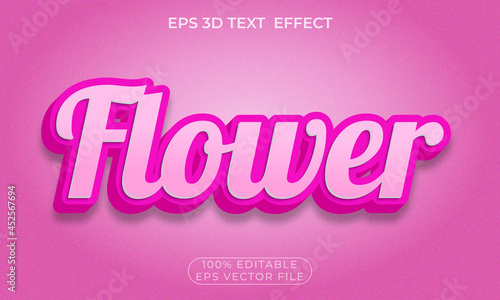 Flower 3d editable premium text effect font style