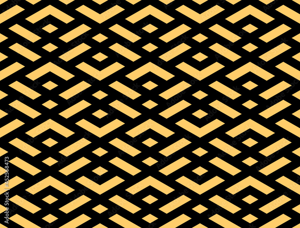 Abstract geometric pattern. A seamless vector background. Gold and black ornament. Graphic modern pattern. Simple lattice graphic design Abstract geometric pattern. A seamless vector background. Gold and black ornament. Graphic modern pattern. Simple lattice graphic design