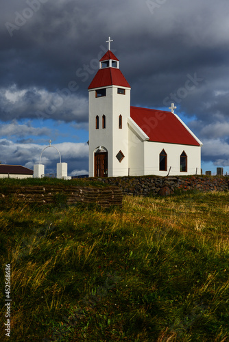 The small church at Möðrudalur, the highest inhabited settlement and the coldest in the country, on the way to the 2014 Bardarbunga eruption at Holuhraun, Central Highlands, Iceland