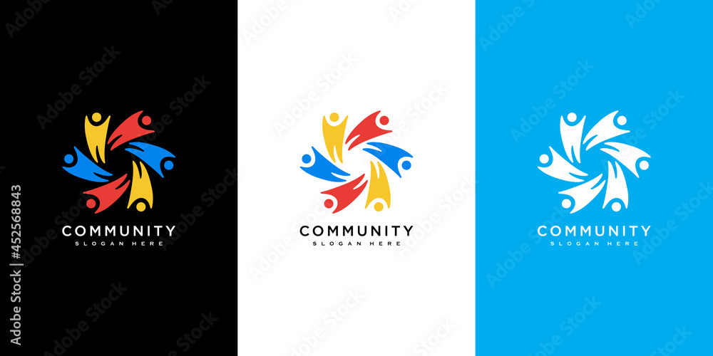 Abstract people vector design represents teamwork, diversity, signs and symbols.