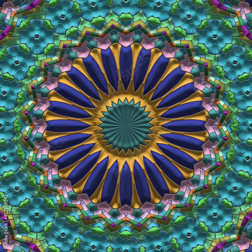 3d effect - abstract polygonal mandala style graphic 