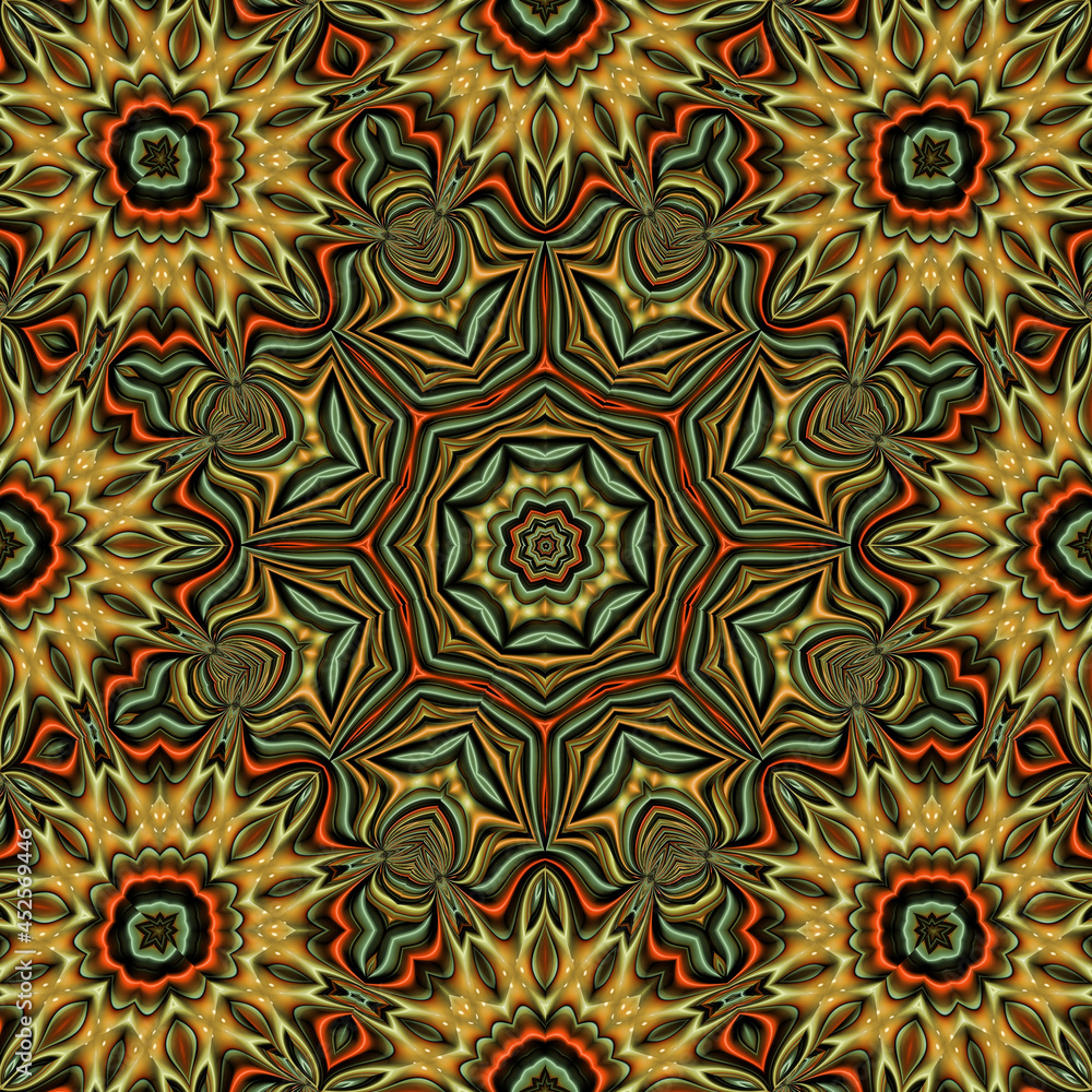 Abstract octagonal mandala style pattern 