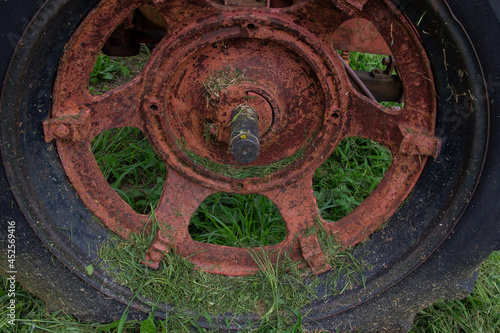 Old tractor wheel