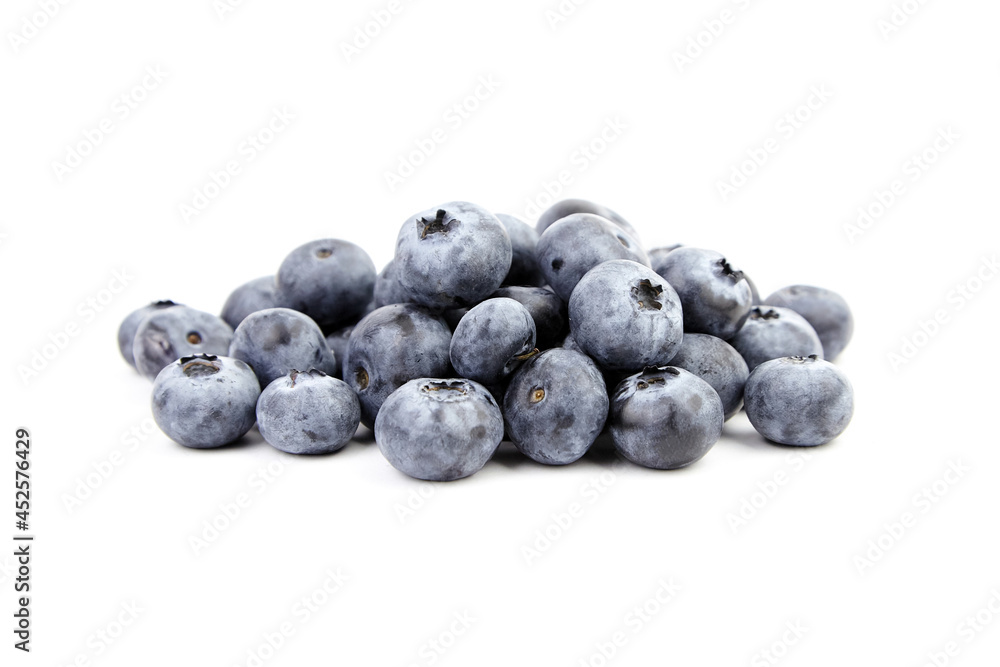 Fresh blueberries isolated on white