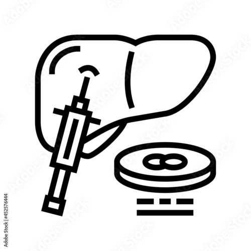 liver biopsy line icon vector. liver biopsy sign. isolated contour symbol black illustration