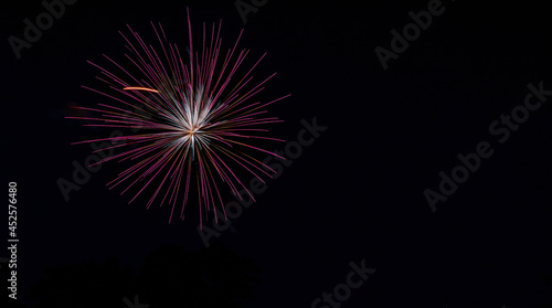 A Fireworks Display on a Beautiful Night Full of Color and Multiple Explosions