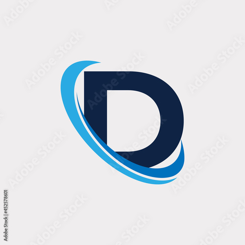 Initial Letter D Tech Logo Design Template Element. Eps10 Vector