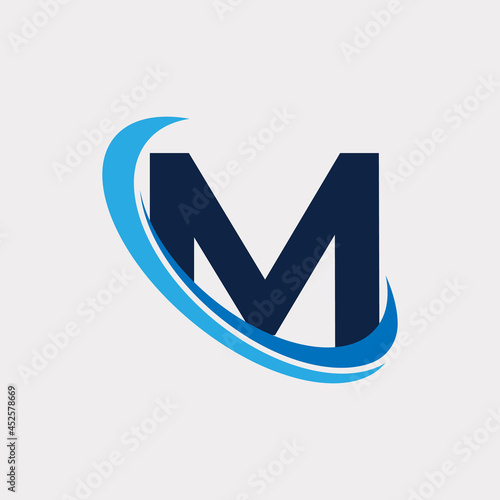 Initial Letter M Tech Logo Design Template Element. Eps10 Vector
