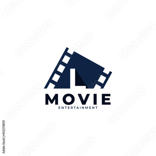 Film Logo. Initial Letter L Movie Logo Design Template Element. Eps10 Vector