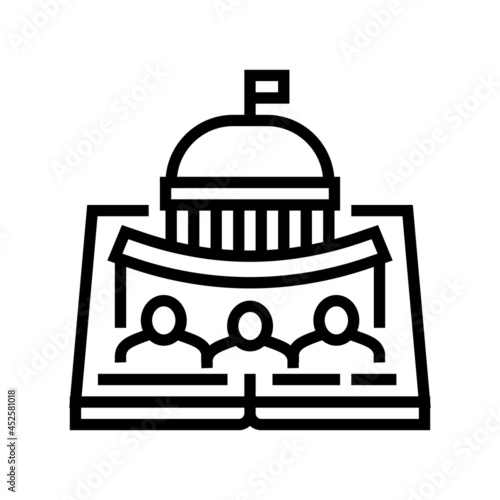 political history line icon vector. political history sign. isolated contour symbol black illustration