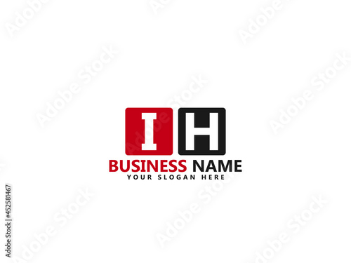 Letter IH logo, ih logo icon design vector for all kind of use photo