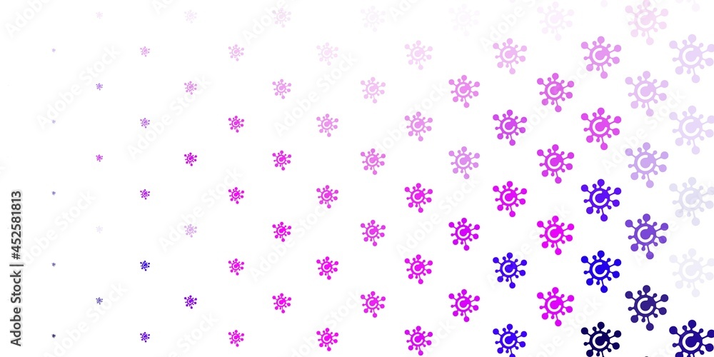 Light Purple, Pink vector template with flu signs. Light Purple, Pink vector template with flu signs.