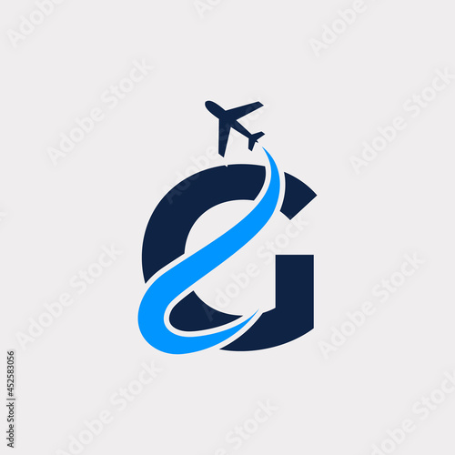 Creative Initial Letter G Air Travel Logo Design Template. Eps10 Vector