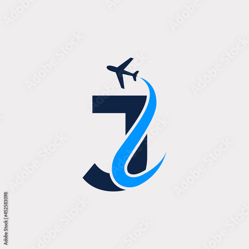 Creative Initial Letter J Air Travel Logo Design Template. Eps10 Vector