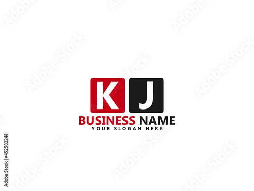 Letter KJ logo, kj logo icon design vector for all kind of use photo