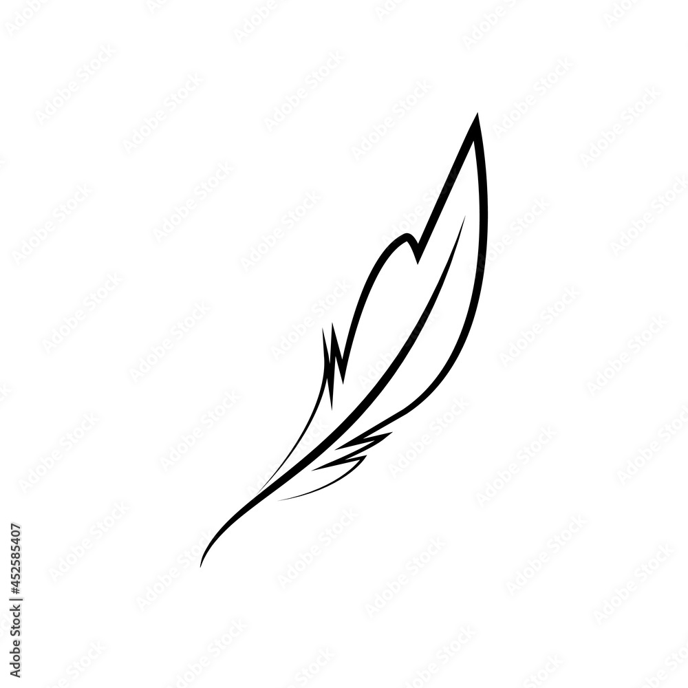 Feather icon vector. History illustration sign. Writer symbol. old pen logo.
