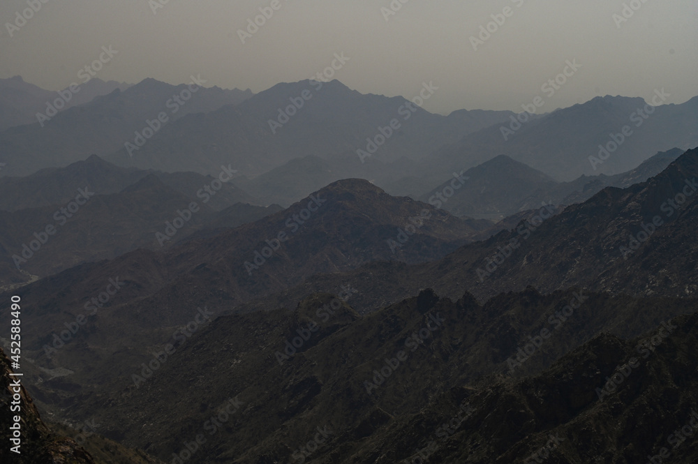 Misty mountain from Taif, Saudi Arabia