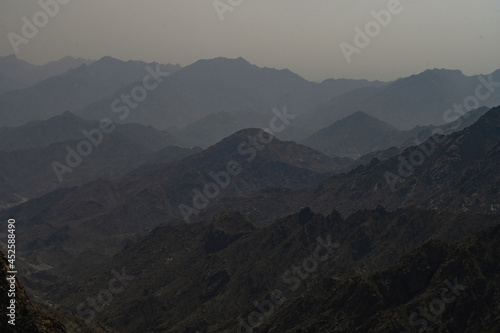 Misty mountain from Taif, Saudi Arabia