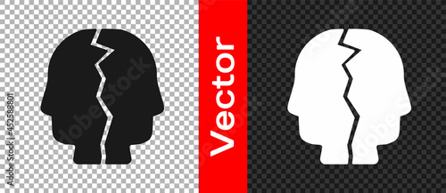 Black Bipolar disorder icon isolated on transparent background. Vector