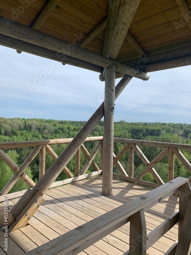 wooden tower in the forest