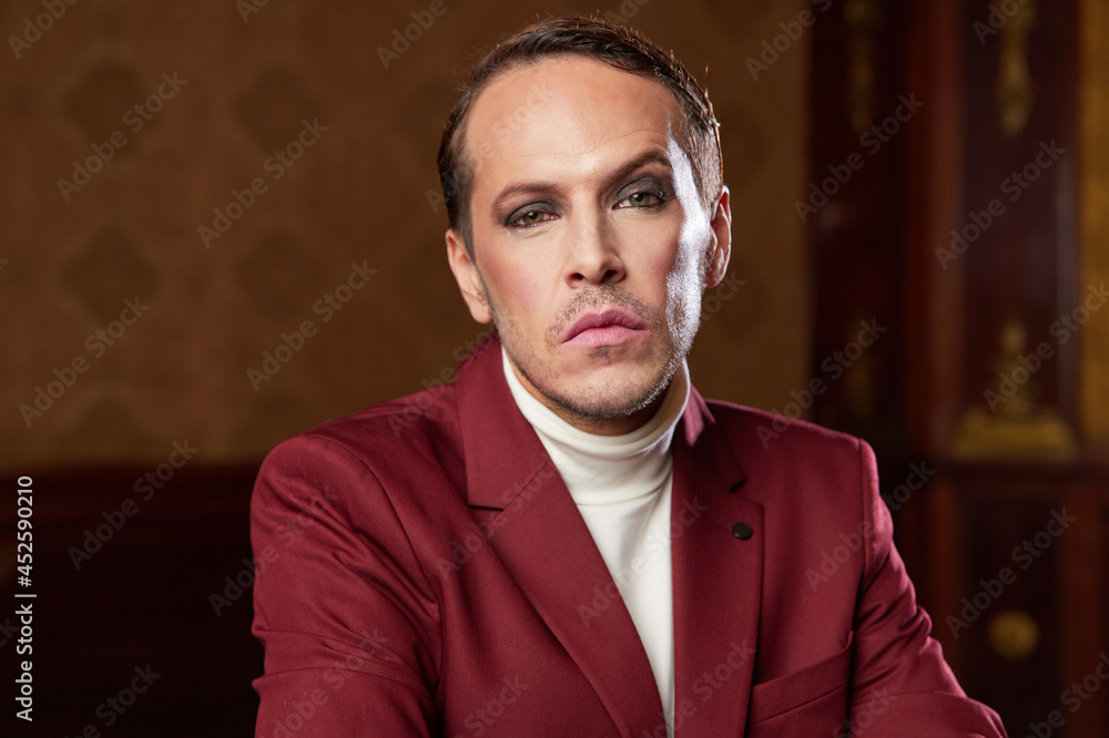 Thoughtful male actor looking at camera Thoughtful male actor looking at camera