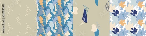 Seamless vector patterns from autumn leaves. Suitable for backgrounds  wallpapers  fabrics