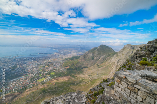 Beautiful views up on Table Mountain, Cape Town, South  Africa
