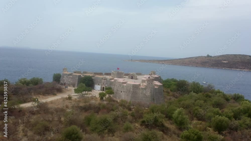 triangle shaped Ali Pasha's castle located in Porto Palermo Albanian riviera triangle shaped Ali Pasha's castle located in Porto Palermo Albanian riviera