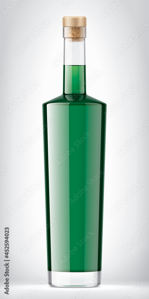 Glass Bottle on background with Cork. Glass Bottle on background with Cork.
