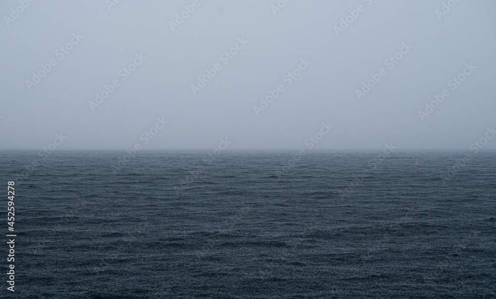 foggy ocean horizon