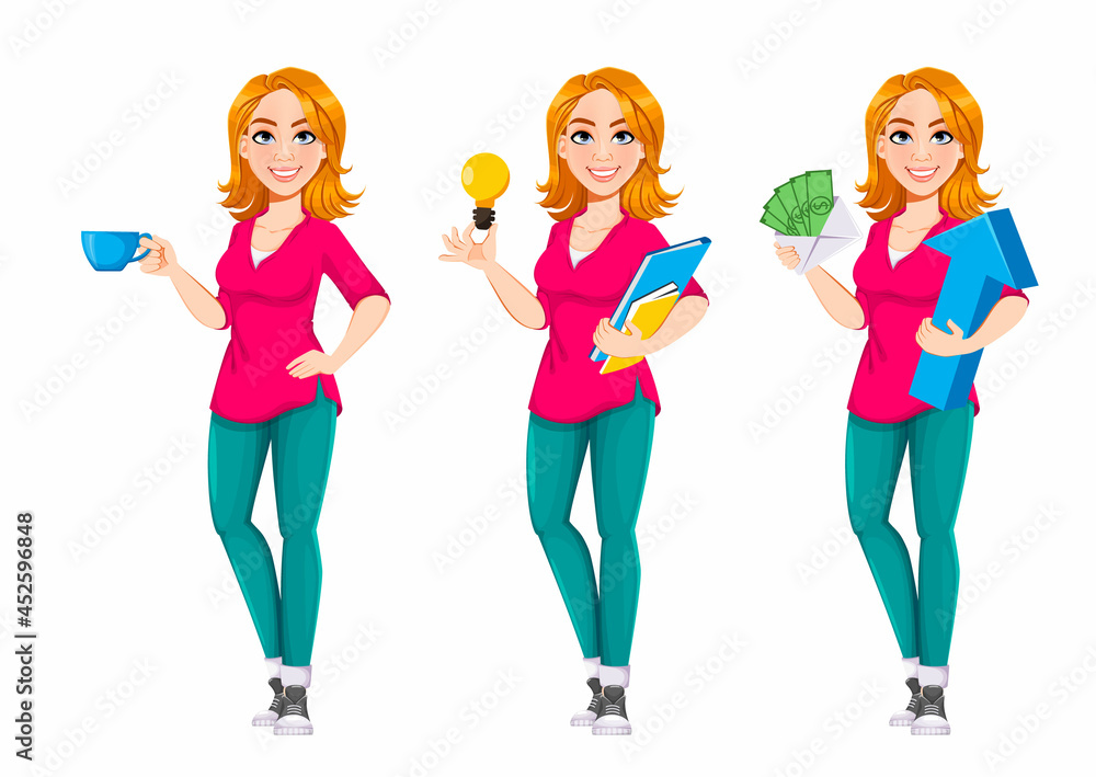 Successful businesswoman. Cute business woman Successful businesswoman. Cute business woman