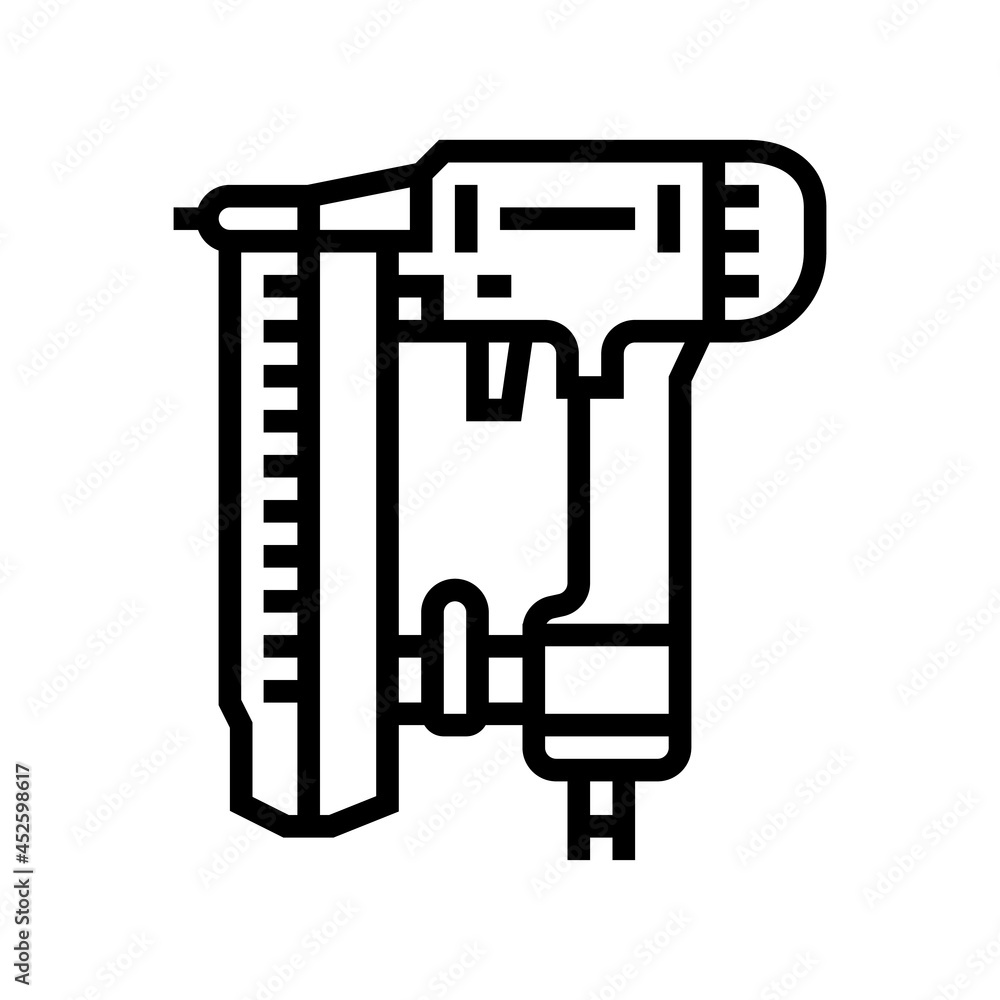 nailer tool line icon vector. nailer tool sign. isolated contour symbol black illustration nailer tool line icon vector. nailer tool sign. isolated contour symbol black illustration