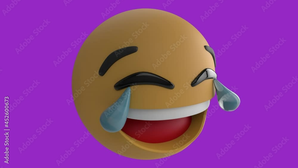 Animation of happy emoji icon over screen with noise Animation of happy emoji icon over screen with noise