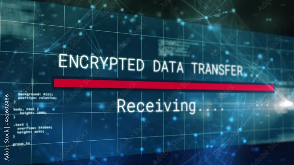 Animation of data processing on black background Animation of data processing on black background