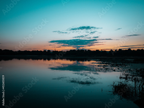 sunset over the lake © Anton