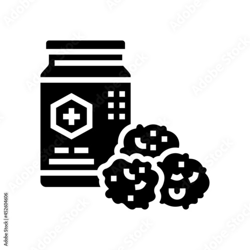 propolis container beekeeping glyph icon vector. propolis container beekeeping sign. isolated contour symbol black illustration