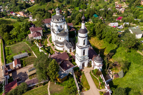 Aerial view of the female Orthodox Chernoostrovsky monastery in Maloyaroslavets, Russia photo