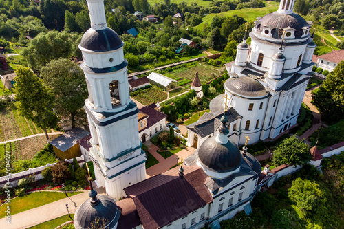 Aerial view of the female Orthodox Chernoostrovsky monastery in Maloyaroslavets, Russia photo