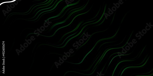 Dark Green vector pattern with wry lines. © Guskova