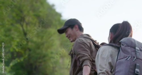 Wallpaper Mural Young couple hiking outdoors,4K Torontodigital.ca