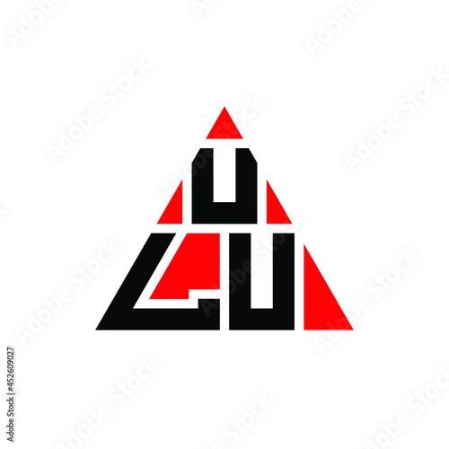 ULU triangle letter logo design with triangle shape. ULU triangle logo design monogram. ULU triangle vector logo template with red color. ULU triangular logo Simple, Elegant, and Luxurious Logo. ULU 