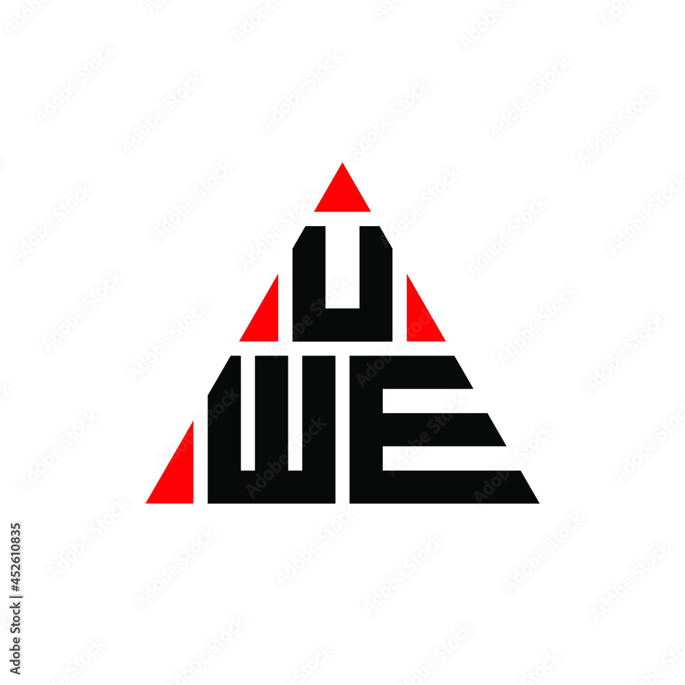UWE triangle letter logo design with triangle shape. UWE triangle logo