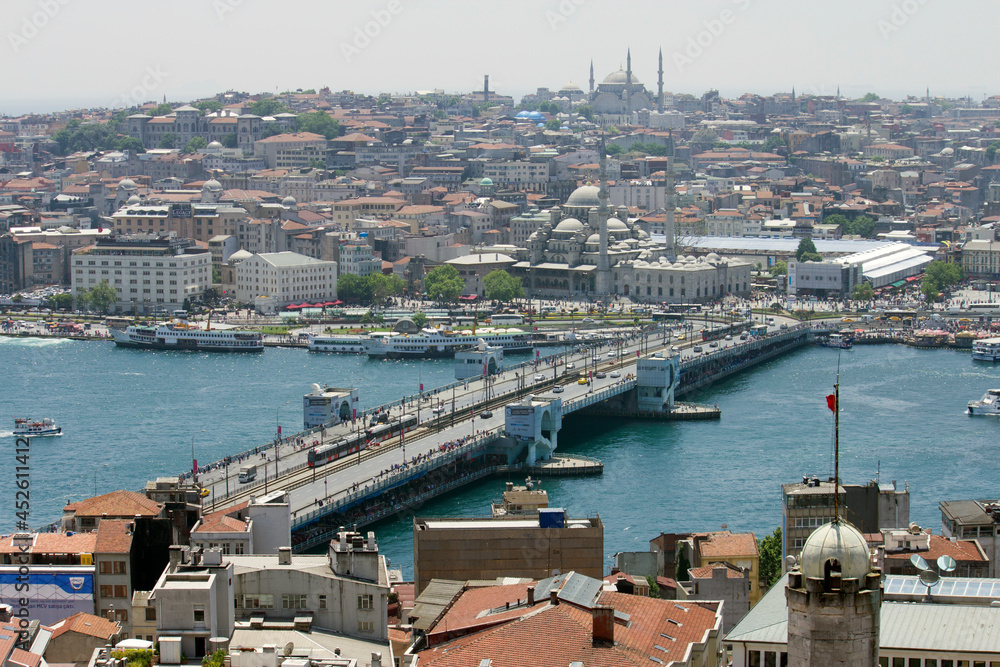 The view of the city Istanbul from the Galata tower