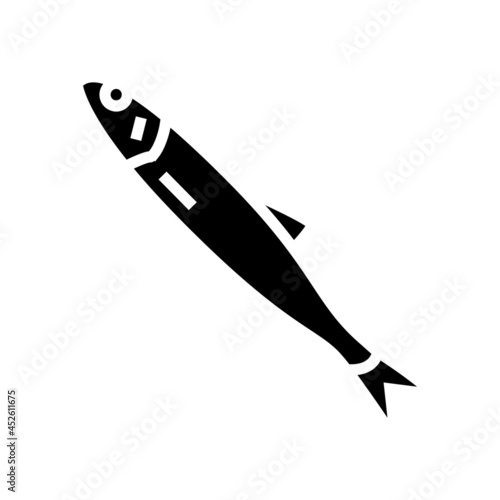 japanese anchovy glyph icon vector. japanese anchovy sign. isolated contour symbol black illustration