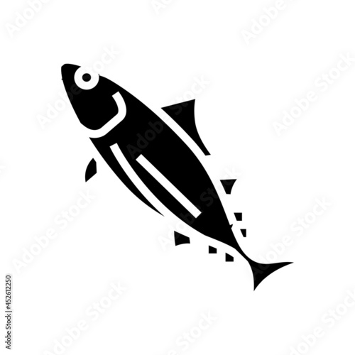 skipjack tuna glyph icon vector. skipjack tuna sign. isolated contour symbol black illustration
